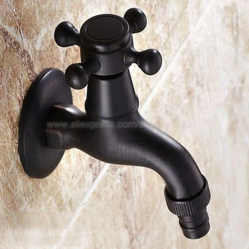 Black Oil Rubbed Bronze Wall Mounted Garden Washing Machine Water Tap Tap -Bathlova