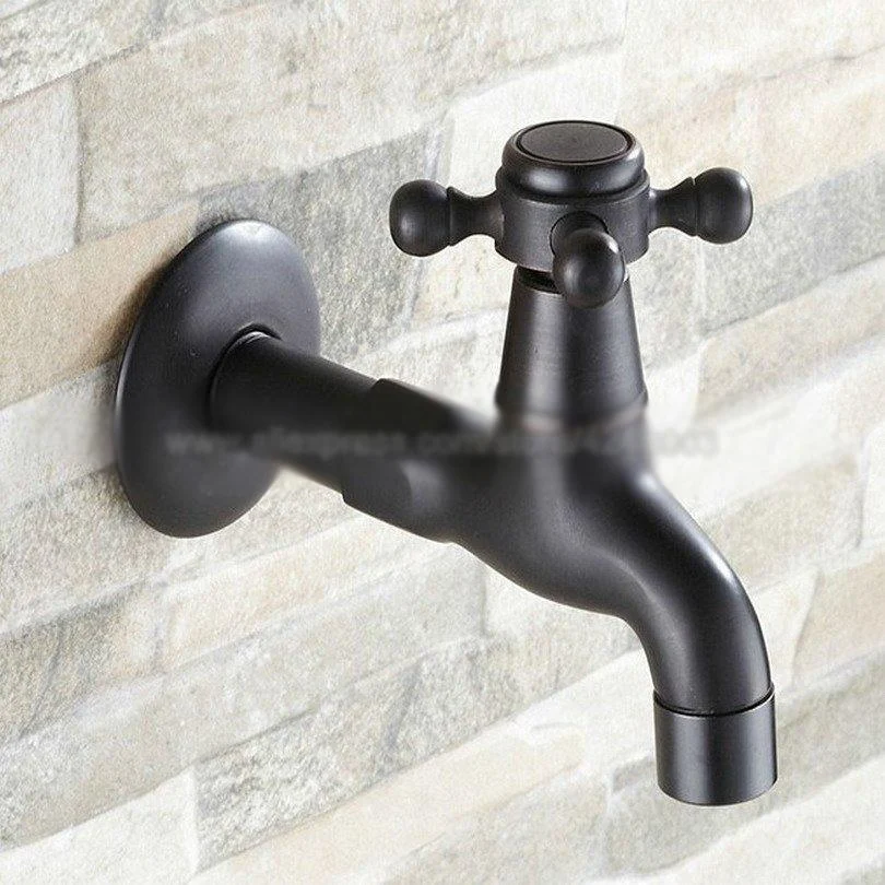 Black Oil Rubbed Bronze Wall Mounted Garden Washing Machine Water Tap Tap -Bathlova