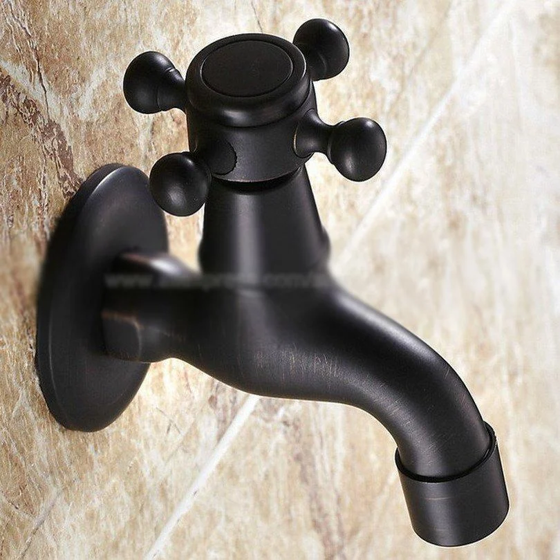 Black Oil Rubbed Bronze Wall Mounted Garden Washing Machine Water Tap Tap -Bathlova