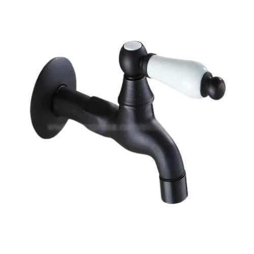 Black Oil Rubbed Bronze Wall Mounted Garden Washing Machine Water Tap Tap -Bathlova