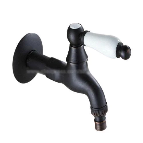 Black Oil Rubbed Bronze Wall Mounted Garden Washing Machine Water Tap Tap -Bathlova