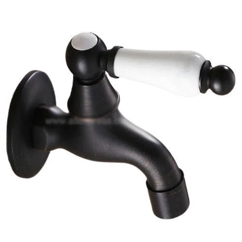 Black Oil Rubbed Bronze Wall Mounted Garden Washing Machine Water Tap Tap -Bathlova