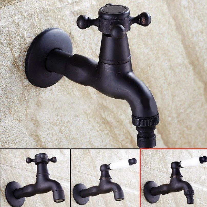 Black Oil Rubbed Bronze Wall Mounted Garden Washing Machine Water Tap Tap -Bathlova