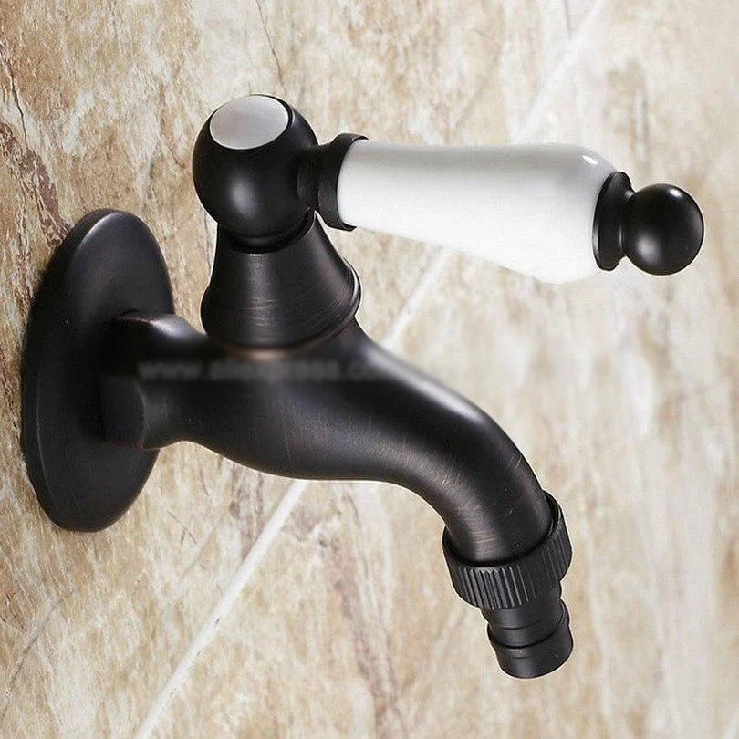 Black Oil Rubbed Bronze Wall Mounted Garden Washing Machine Water Tap Tap -Bathlova