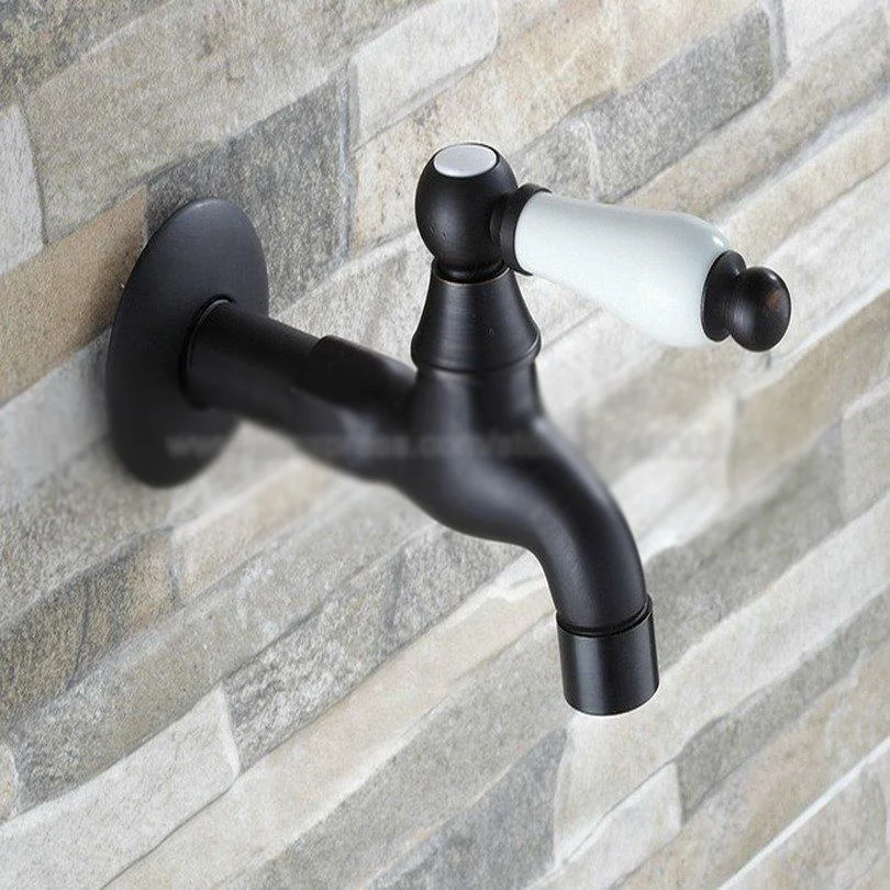 Black Oil Rubbed Bronze Wall Mounted Garden Washing Machine Water Tap Tap -Bathlova