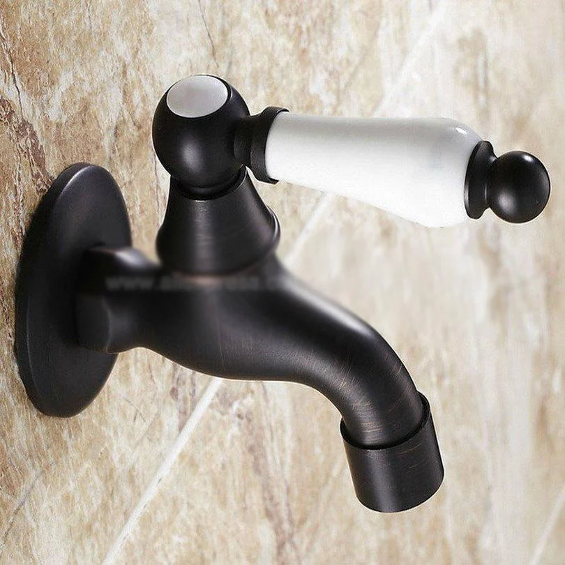 Black Oil Rubbed Bronze Wall Mounted Garden Washing Machine Water Tap Tap -Bathlova