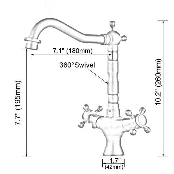 Black Oil Rubbed Sink Basin Swivel Spout Tap Mixer Water Tap -Bathlova