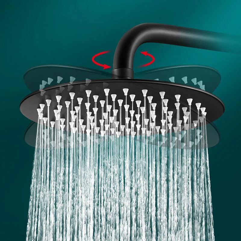 Black Round Fixed Shower Head Modern Style Wall-Mount Showerhead -Bathlova