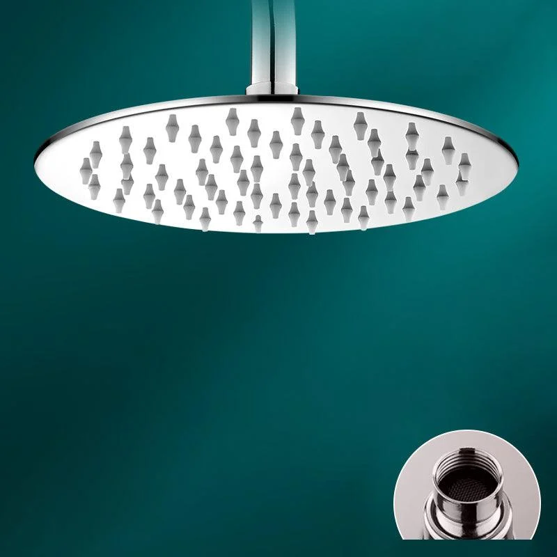 Black Round Fixed Shower Head Modern Style Wall-Mount Showerhead -Bathlova