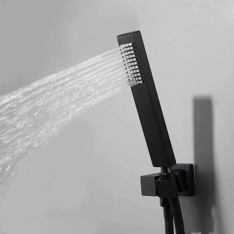 Black Shower Head Thermostatic Shower System with Handheld Shower & 4Body Sprays -Bathlova