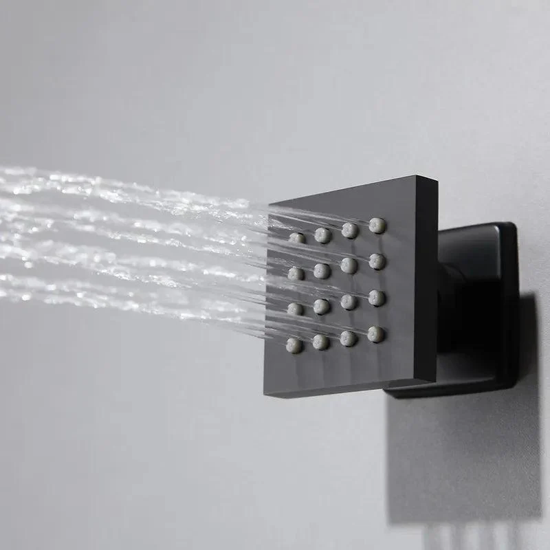 Black Shower Head Thermostatic Shower System with Handheld Shower & 4Body Sprays -Bathlova