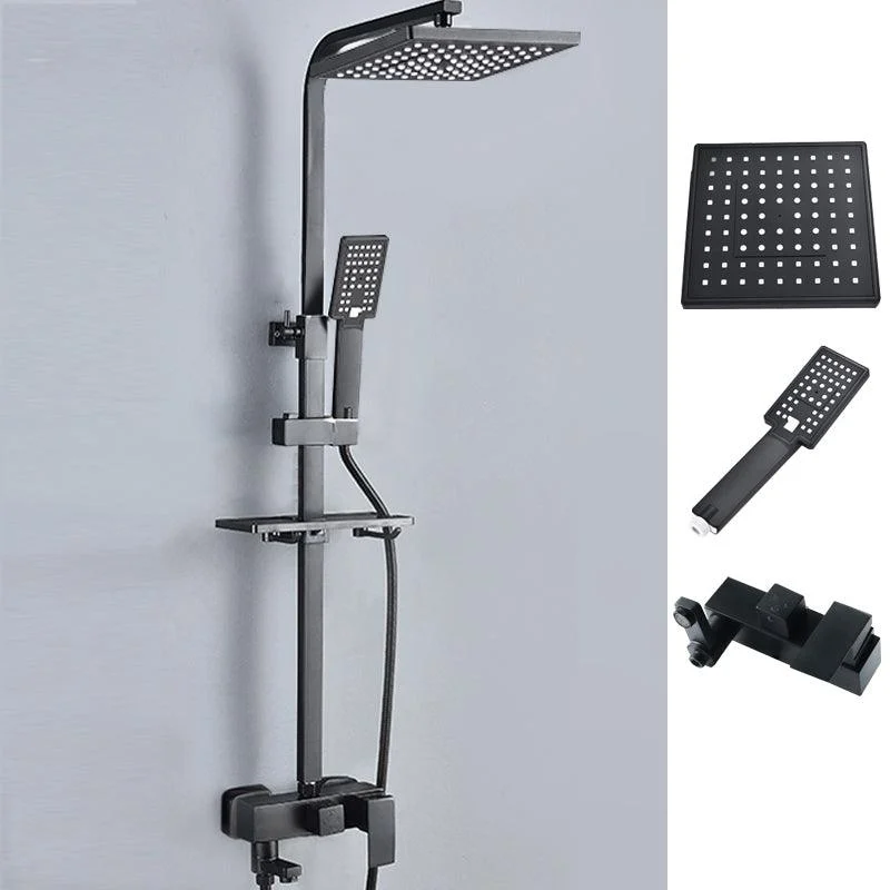 Black Shower Set Full Constant Temperature Copper Bathroom Lift Bath Booster Shower Head -Bathlova