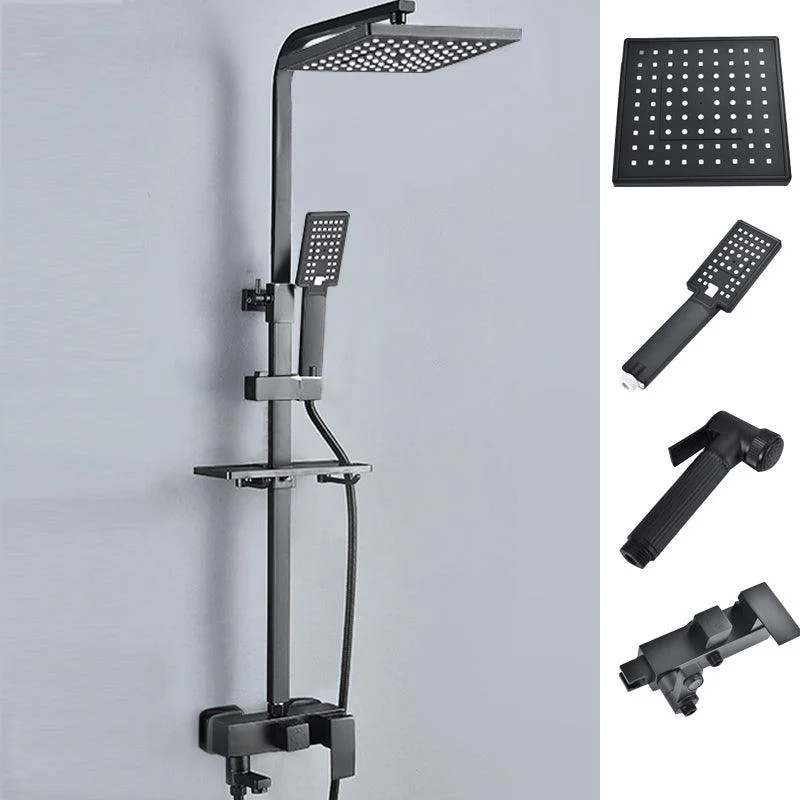 Black Shower Set Full Constant Temperature Copper Bathroom Lift Bath Booster Shower Head -Bathlova