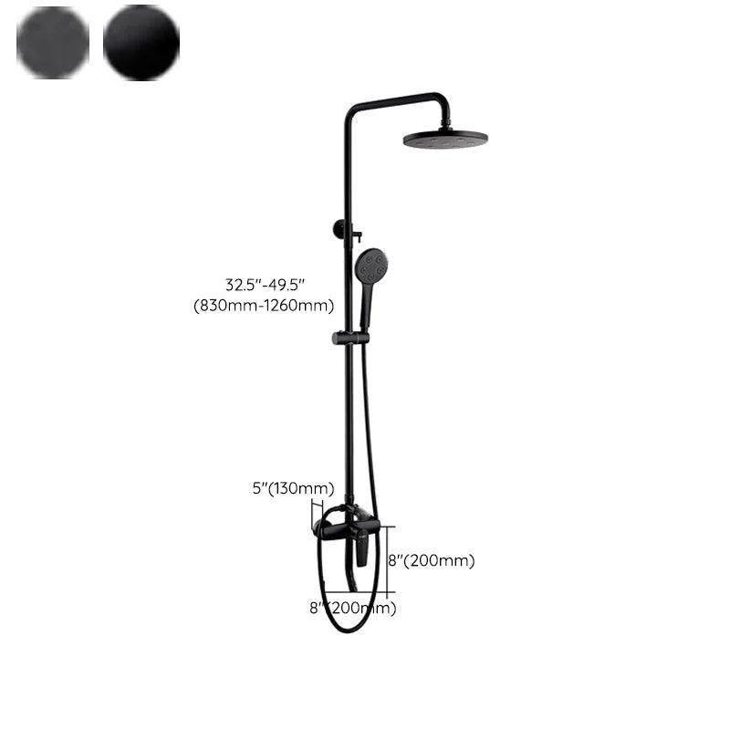 Black Shower Set Round Swivel Tap Lever Handle Two Shower Head Shower System -Bathlova