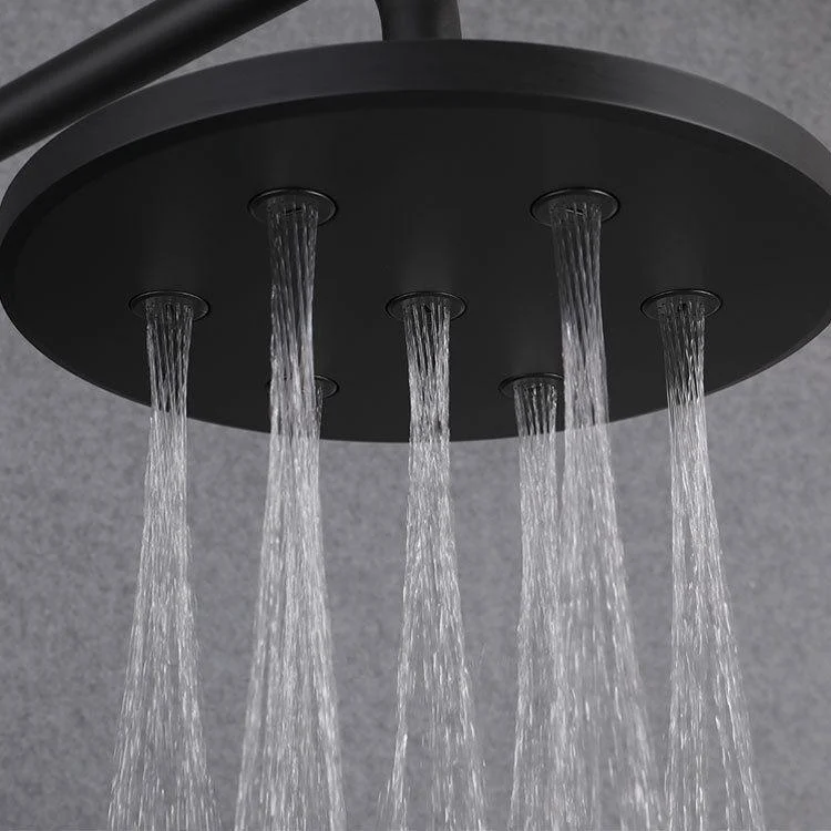 Black Shower Set Round Swivel Tap Lever Handle Two Shower Head Shower System -Bathlova