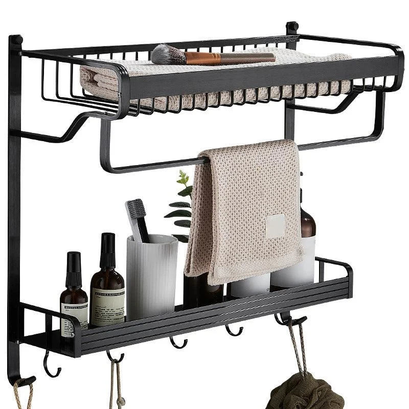 Black / Sliver Bathroom Accessory Aluminum Hardware Set Bath Shelf -Bathlova