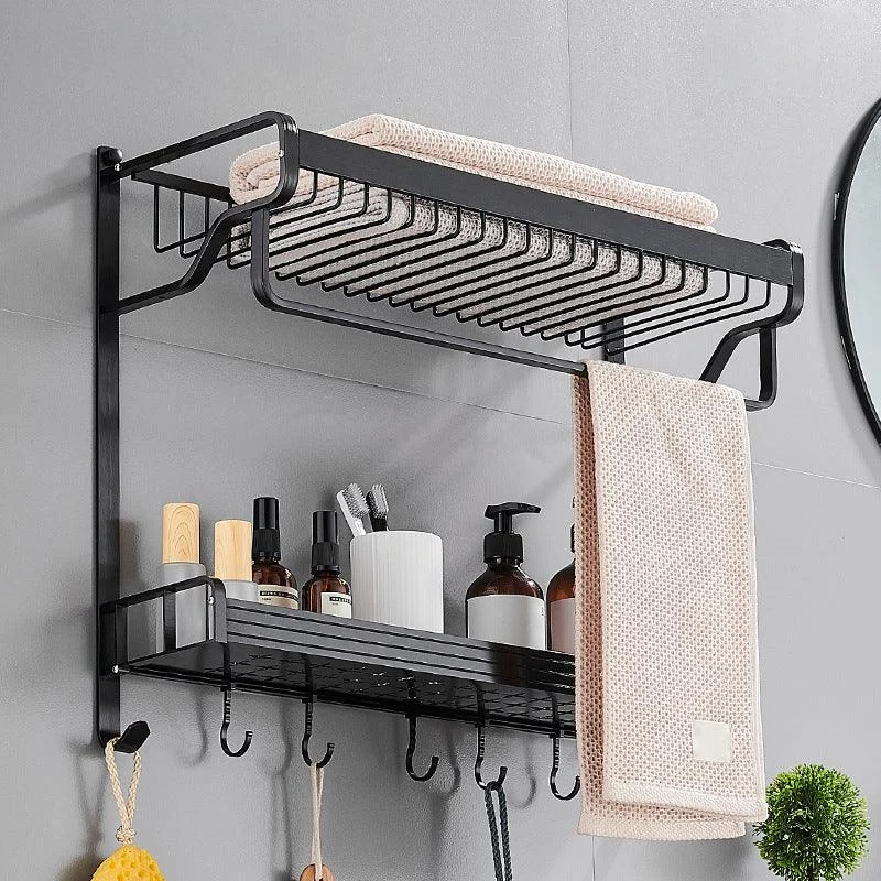 Black / Sliver Bathroom Accessory Aluminum Hardware Set Bath Shelf -Bathlova