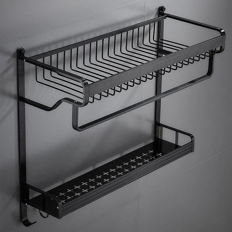 Black / Sliver Bathroom Accessory Aluminum Hardware Set Bath Shelf -Bathlova