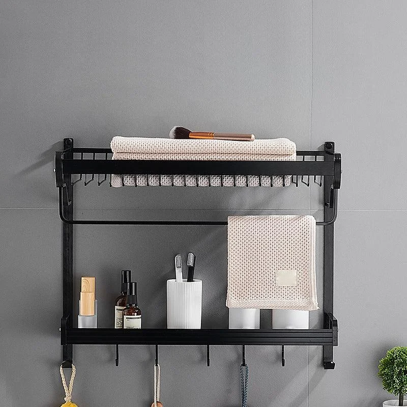 Black / Sliver Bathroom Accessory Aluminum Hardware Set Bath Shelf -Bathlova