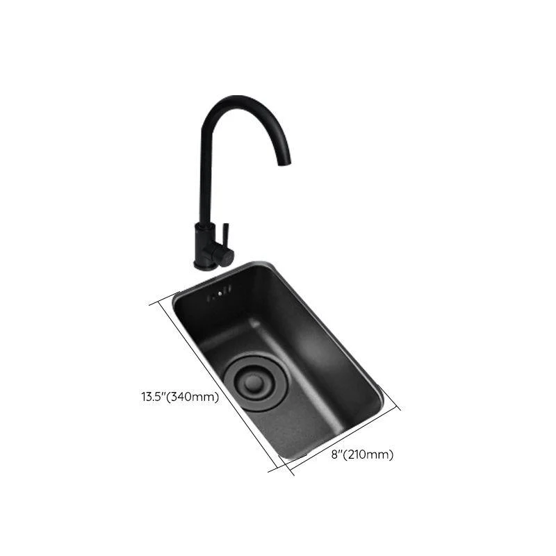 Black Stainless Steel Sink Single Bowl Undermount Sink with Basket Strainer -Bathlova