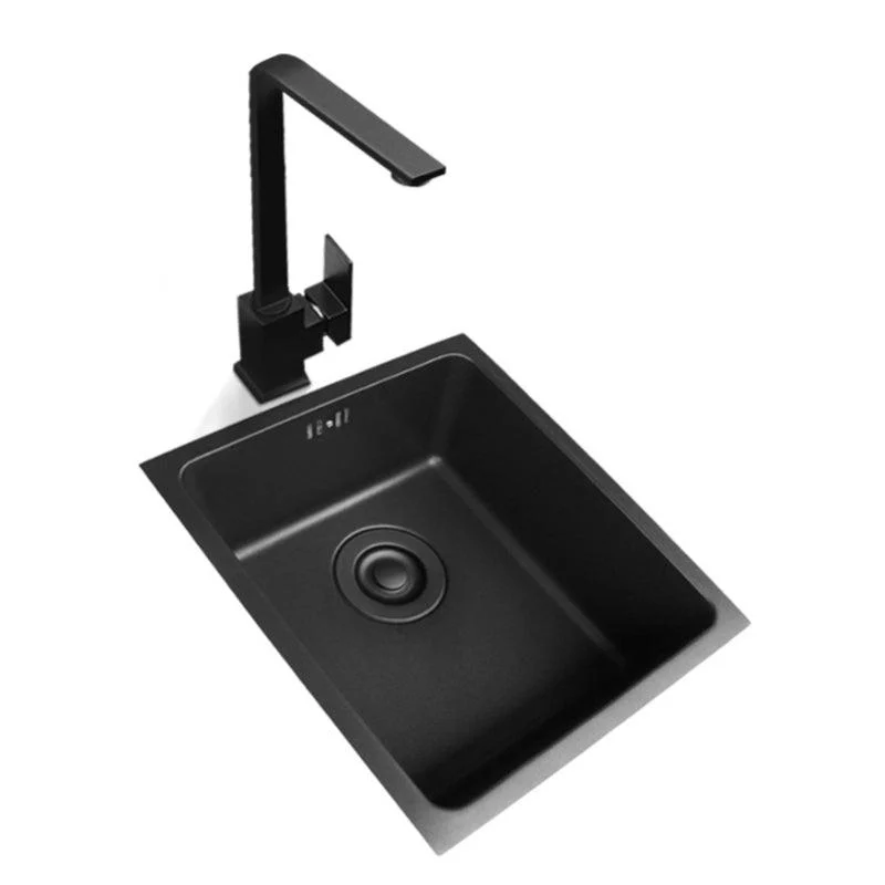 Black Stainless Steel Sink Single Bowl Undermount Sink with Basket Strainer -Bathlova