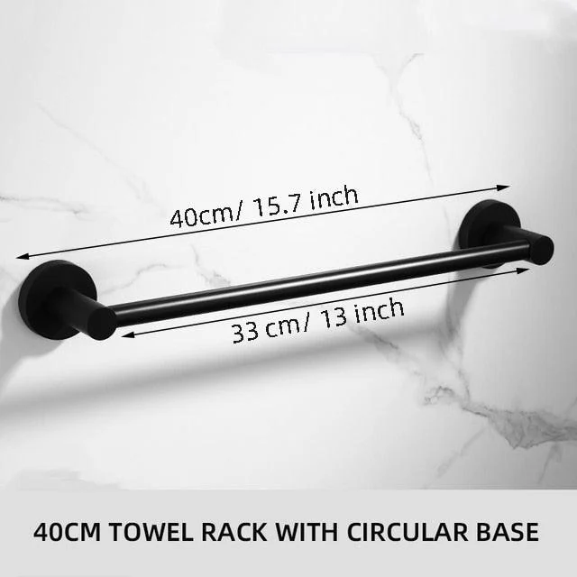 Black Towel Racks Bathroom Towel Rack Aluminum Black Wall Towel Rail -Bathlova