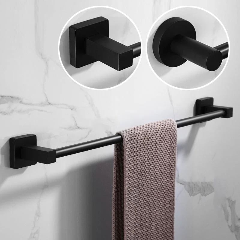 Black Towel Racks Bathroom Towel Rack Aluminum Black Wall Towel Rail -Bathlova