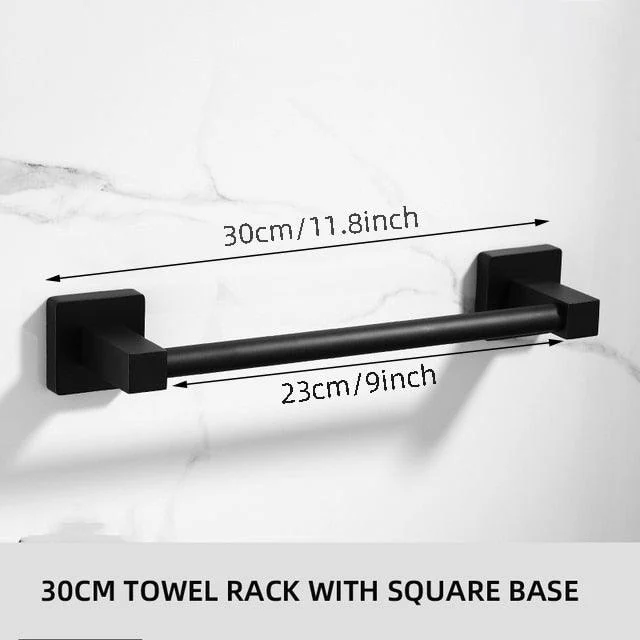 Black Towel Racks Bathroom Towel Rack Aluminum Black Wall Towel Rail -Bathlova