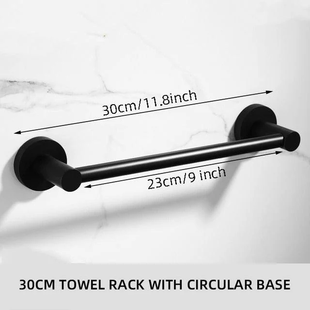 Black Towel Racks Bathroom Towel Rack Aluminum Black Wall Towel Rail -Bathlova