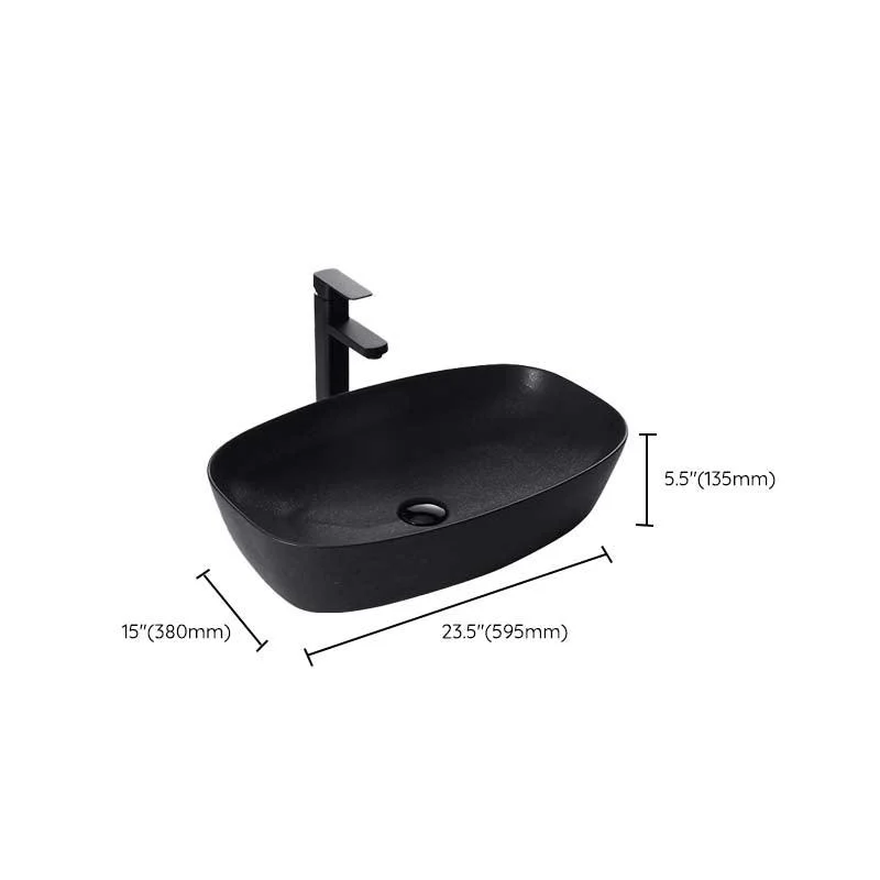 Black Trough Bathroom Sink Round Porcelain Trough Bathroom Sink -Bathlova