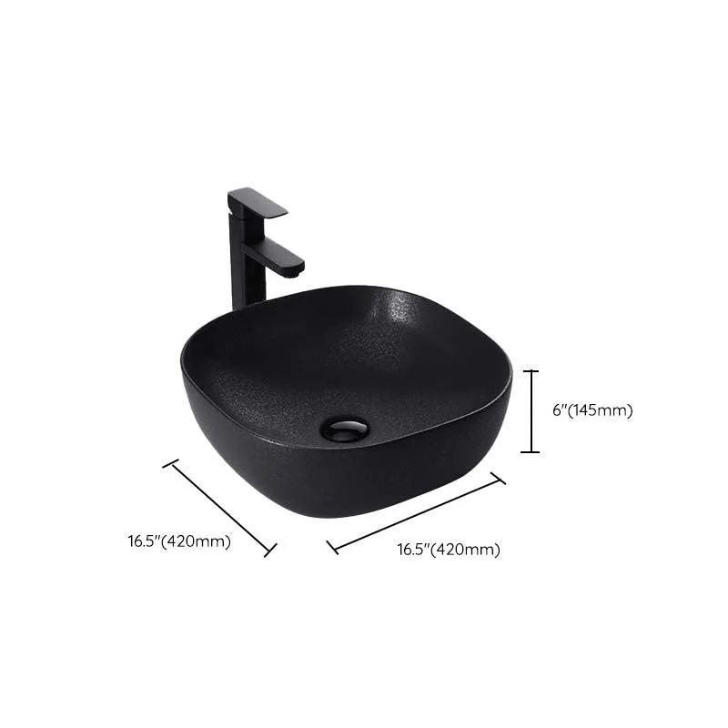 Black Trough Bathroom Sink Round Porcelain Trough Bathroom Sink -Bathlova