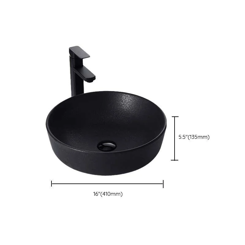 Black Trough Bathroom Sink Round Porcelain Trough Bathroom Sink -Bathlova