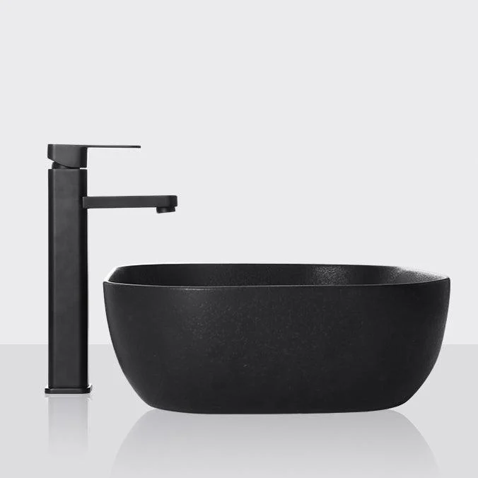 Black Trough Bathroom Sink Round Porcelain Trough Bathroom Sink -Bathlova