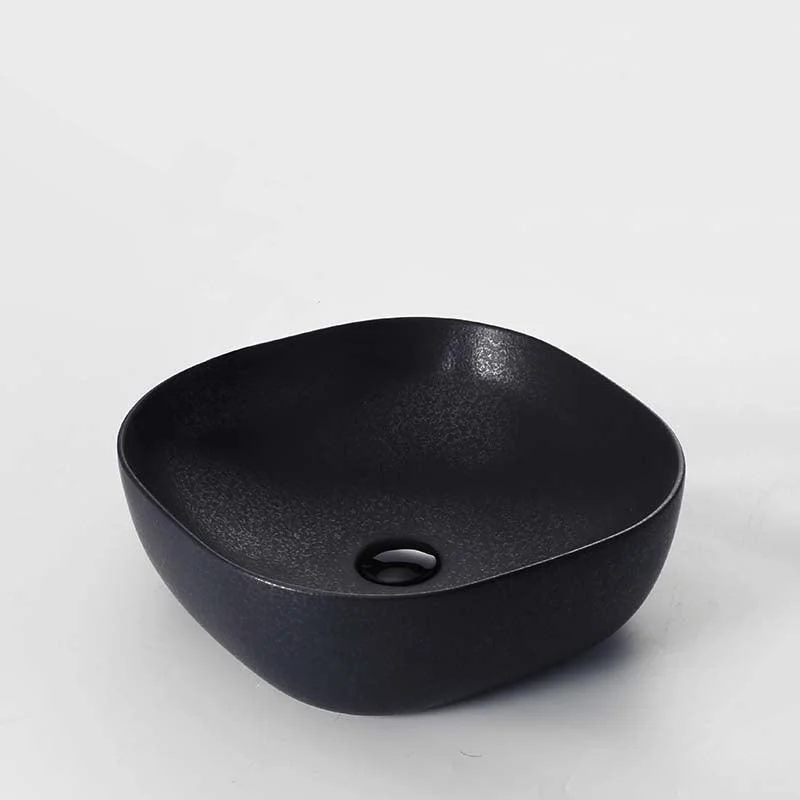 Black Trough Bathroom Sink Round Porcelain Trough Bathroom Sink -Bathlova