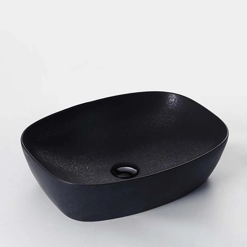 Black Trough Bathroom Sink Round Porcelain Trough Bathroom Sink -Bathlova