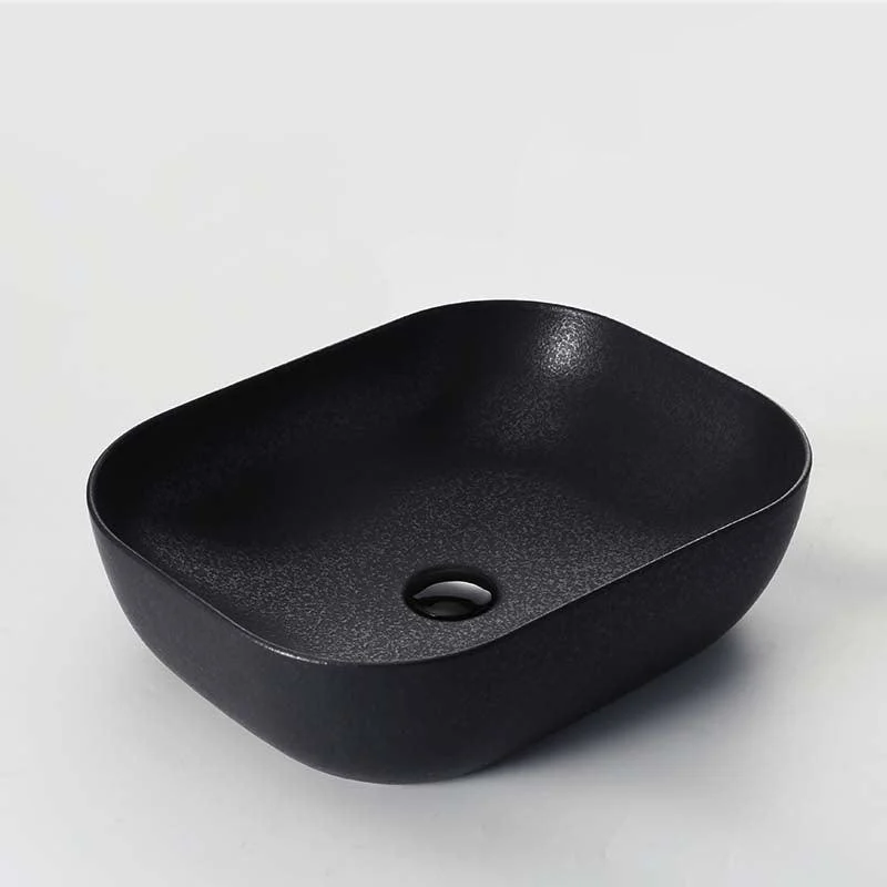 Black Trough Bathroom Sink Round Porcelain Trough Bathroom Sink -Bathlova