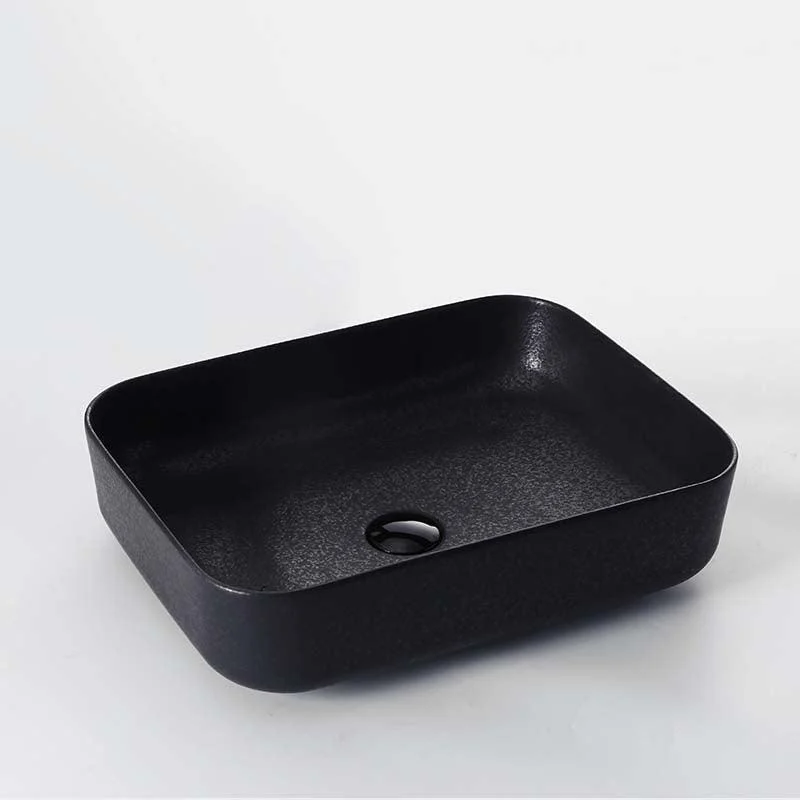 Black Trough Bathroom Sink Round Porcelain Trough Bathroom Sink -Bathlova