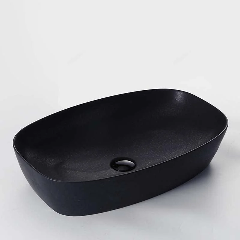 Black Trough Bathroom Sink Round Porcelain Trough Bathroom Sink -Bathlova