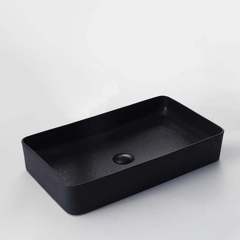 Black Trough Bathroom Sink Round Porcelain Trough Bathroom Sink -Bathlova