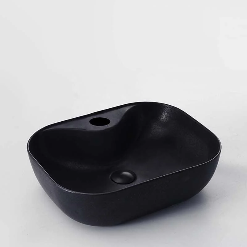 Black Trough Bathroom Sink Round Porcelain Trough Bathroom Sink -Bathlova