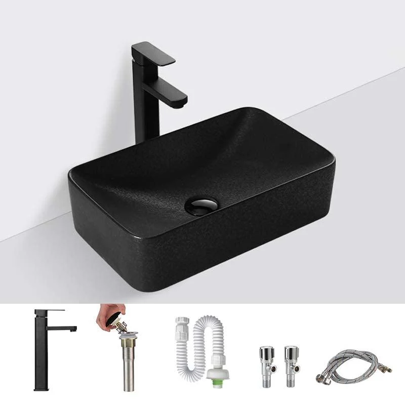 Black Trough Bathroom Sink Round Porcelain Trough Bathroom Sink -Bathlova