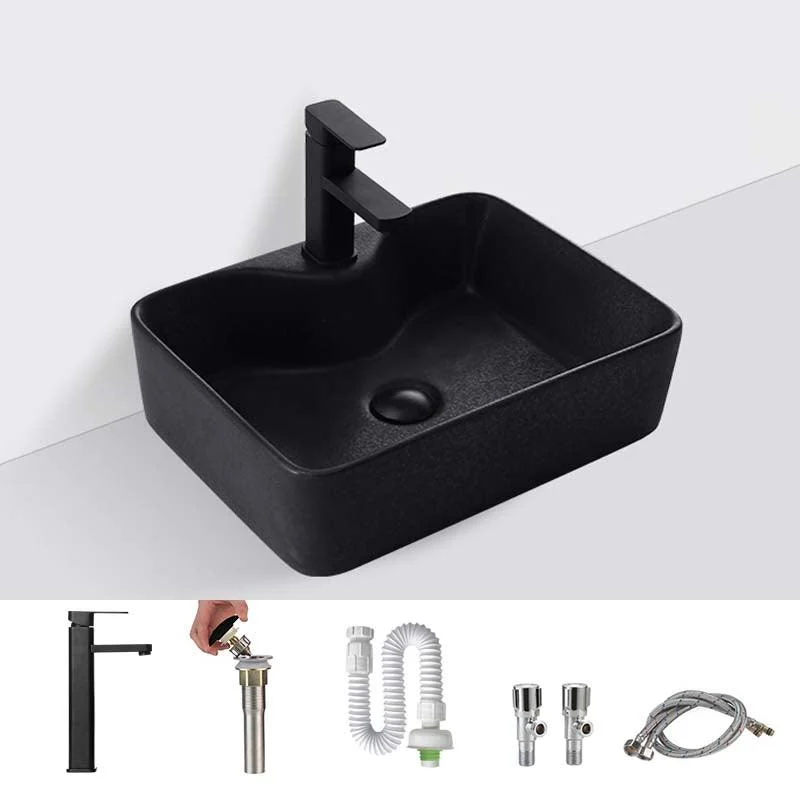 Black Trough Bathroom Sink Round Porcelain Trough Bathroom Sink -Bathlova