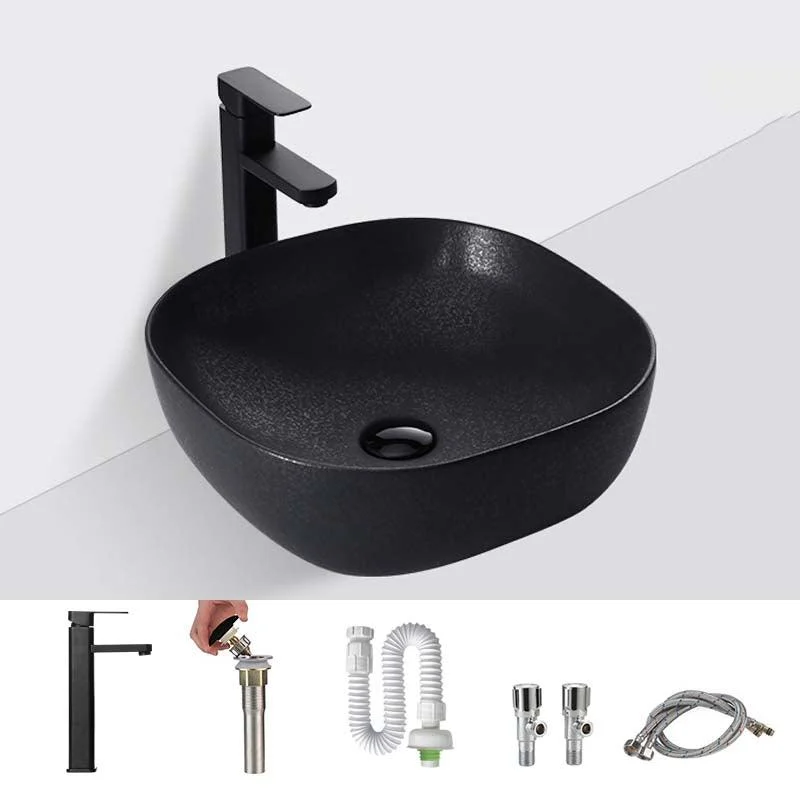 Black Trough Bathroom Sink Round Porcelain Trough Bathroom Sink -Bathlova