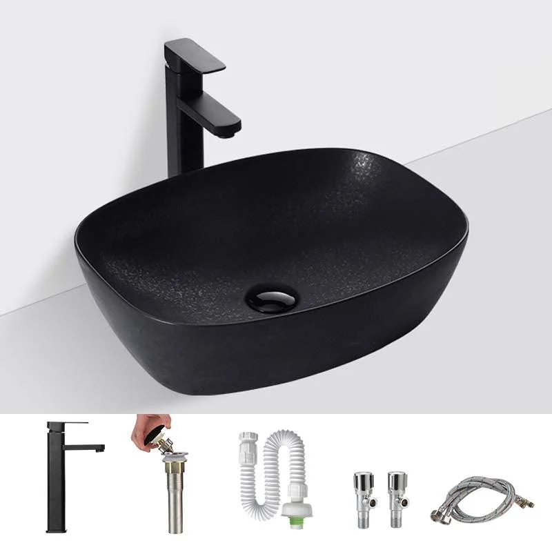 Black Trough Bathroom Sink Round Porcelain Trough Bathroom Sink -Bathlova