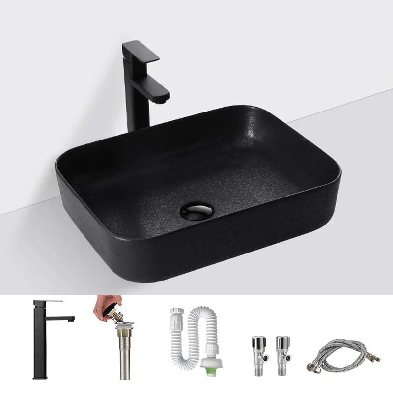 Black Trough Bathroom Sink Round Porcelain Trough Bathroom Sink -Bathlova