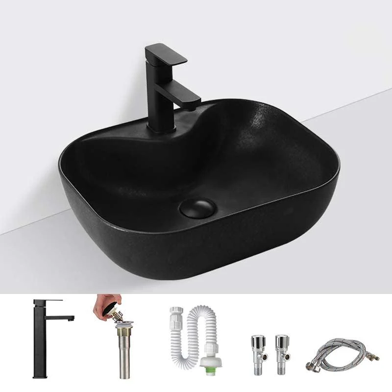 Black Trough Bathroom Sink Round Porcelain Trough Bathroom Sink -Bathlova