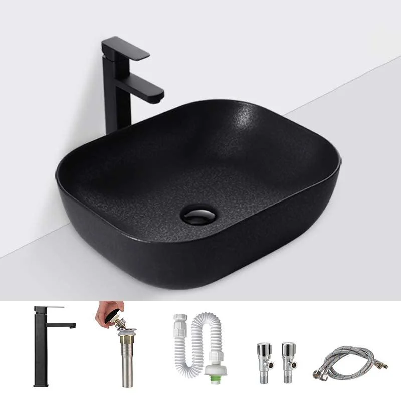 Black Trough Bathroom Sink Round Porcelain Trough Bathroom Sink -Bathlova