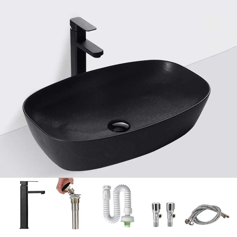 Black Trough Bathroom Sink Round Porcelain Trough Bathroom Sink -Bathlova