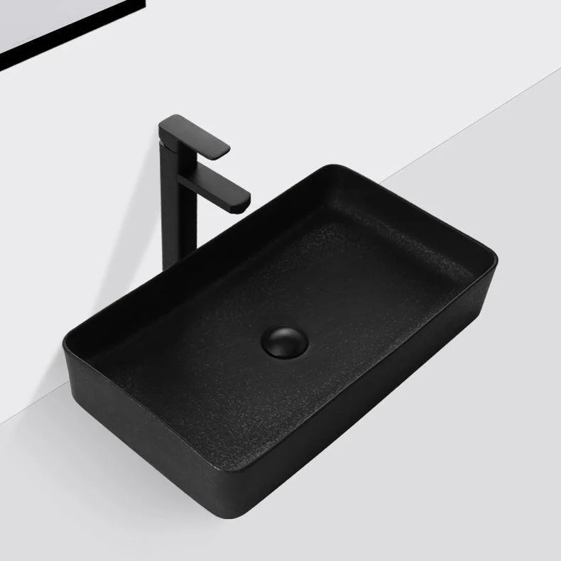 Black Trough Bathroom Sink Round Porcelain Trough Bathroom Sink -Bathlova