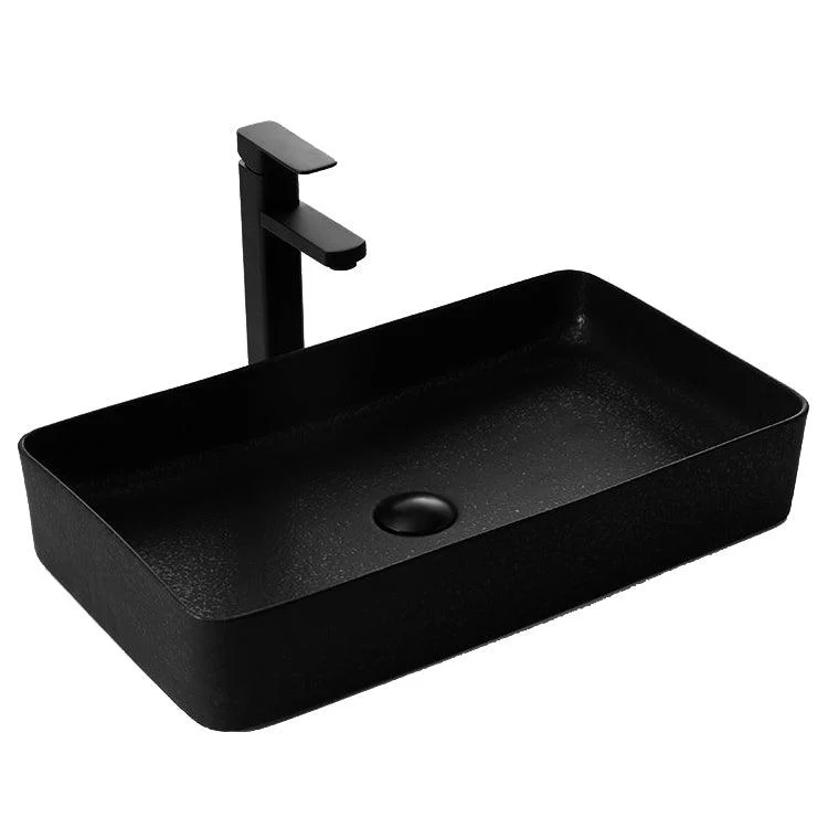 Black Trough Bathroom Sink Round Porcelain Trough Bathroom Sink -Bathlova